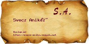 Svecz Anikó névjegykártya